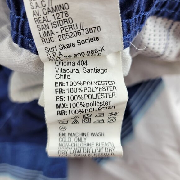 Quiksilver Stripe Boardshorts Hybrid Tie Waist Swim Lined High Rise Medium Mens - Picture 9 of 15